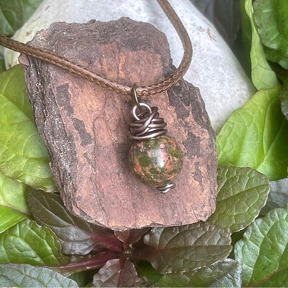 5 For $25💫Wrapped Unakite Stone Pendant Necklace - Picture 6 of 6